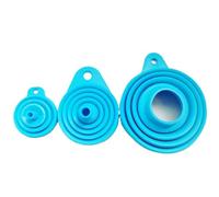 Ensemble de 3 entonnoirs pliables en silicone, for bocaux à large ouverture et bouteilles standard, idéal for le remplissage cuisine Pour Huile, BièRe, Transfert De Liquides(3 pcs blue)