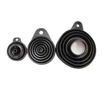 Ensemble de 3 entonnoirs pliables en silicone, for bocaux à large ouverture et bouteilles standard, idéal for le remplissage cuisine Pour Huile, BièRe, Transfert De Liquides(3 pcs black)