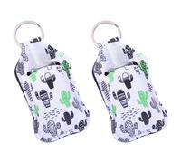 Ensemble de 3 Étui Bouteille 30ml en Néoprène à Motifs Cactus | Rechargeable et Réutilisable, Réduit les Fuites, pour Clés et Paquet, Usage Scolaire, Format Compact
