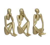 Ensemble de 3 figurines décoratives de femmes dorées