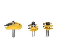 Ensemble de 3 fraises à tenon for rail et montant, tige de 12 mm et 12,7 mm, for porte d'armoire à panneaux de 7,6 cm, for machine-outil à bois(12.7mm shank)