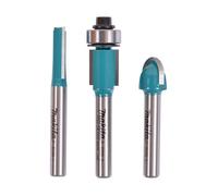 Ensemble de 3 fraises - MAKITA - D-30209 - queue 6 mm - pour défonceuse multifonction - gorge/affleurer/droite