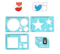 Ensemble de 3 gabarits CLPA Fibonacci - Cercle, étoile et carré de 15 cm | Outils de dessin basés sur le nombre d'or | Pochoirs Fibonacci pour l'art, le quilting et le dessin technique