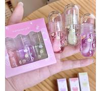 Ensemble de 3 huiles à lèvres aromatisées aux fruits, brillant à lèvres hydratant en gelée mignonne, soins nourrissants pour les lèvres pour les filles