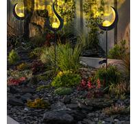 Lot de 3 lampes solaires à LED design pour l'éclairage extérieur Décoration lampes enfichables Flamme design