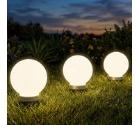 Lampe d'extérieur LED, éclairage extérieur, éclairage, lampe de jardin, lampe solaire, forme sphérique, lot de 3