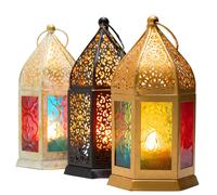 Ensemble De 3 Lanternes Orientales Teja 16Cm