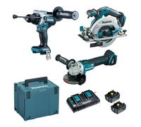 Ensemble de 3 machines 18 V Li-Ion MAKITA DLX3178PTJ 5 Ah (DHP486+DGA506+DHS680)