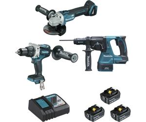 Ensemble de 3 machines BL1850B DGA506 + DDF481 + DHR243 avec batterie - MAKITA - DLX3092TJ