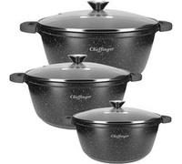 2,4 - 4,5 - 6L Set de casseroles Marmite à soupe Anti-adhésive Marmite à rôtir Fonte d'aluminium