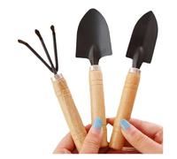 Ensemble de 3 Mini-Outils Jardinage en Acier Inoxydable, truelle à Main, râteau, Pelle for Pots Fleurs, Plantes succulentes, Petit Espace