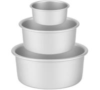 Ensemble de 3 moules à gâteaux ronds - Aluminium anodisé - Fond amovible pour cuisson uniforme - Pâtisserie maison e GRILLE D'ARBRE