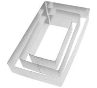 Ensemble De 3 Moules Rectangulaires En Acier Inoxydable Pour PâTisserie, Moule à GâTeau Mousse, Coupe-GâTeau, Accessoires De Cuisson Pour Tiramisu Et Fromage