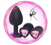 Ensemble De 3 Mouleurs De Fesse En Forme De Larmes Avec Des Pierres PréCieuses Amovibles PlacéEs Dans La Base - Q (Rose Clair)