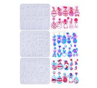 Ensemble De 3 Oeufs Pâques Et Lapins Boucle D'oreille Époxy Moule Boucle 'oreille Pendentif Moule Pour Les Amateurs 'artisanat Outil Fabrication Bijoux Outil Fabrication Bijoux