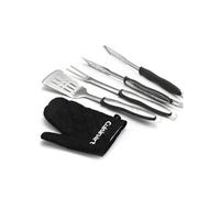Cuisinart Ensemble de 3 outils pour grillades avec gants, Ustensiles pour barbecue, ensemble pour grillades en acier inoxydable, Spatule,fourchette et pinces à long manche, Gant résistant à la chaleur