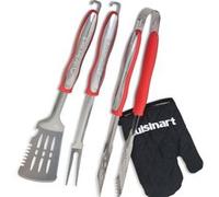Ensemble de 3 outils pour grillades + gant - rouge Cuisinart CGS134EU