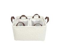 Ensemble de 3 Paniers Rangement Blanc Bouclette - INIUS -