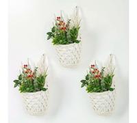 Ensemble de 3 paniers suspendus bohèmes, vases muraux et pots de fleurs suspendus pour une utilisation intérieure et extérieure, jardin, bal