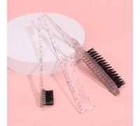 Ensemble de 3 peignes à queue de rat pailletés, comprenant un peigne à queue pointue et une brosse double embout pour le contrôle des bords. Poudre libre. Brosse à cheveux, peigne, outils et accessoir