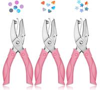 Ensemble De 3 Perforatrices À Un Trou Avec Motifs Coeurs Et Étoiles, Acier Inoxydable, Prise En Main Confortable, Bac À Déchets