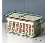 Ensemble de 3 pièces : 1 couvercle, 1 boîte, 1 plateau de drainage, grand contenant de stockage d'aliments avec minuterie pour le réfrigérateur, la cuisine, les légumes, les boissons. Enregistrement p