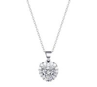 Ensemble de 3 pièces avec bague et boucles d'oreilles en forme de cœur étincelant pour elle - Pendentif en forme de cœur en moissanite 1 carat pour filles, anniversaire, fête des mères, Saint-Valentin