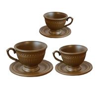 Ensemble de 3 pièces avec tasse à café et assiette pour maison de poupée française, collection pour simulation, arrangement de scènes miniatures