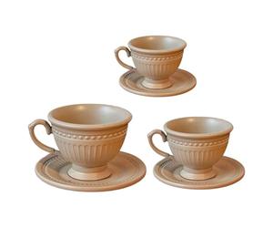Ensemble de 3 pièces avec tasse à café et assiettes pour maison de poupée française, collection pour simulation, arrangement de scènes miniatures