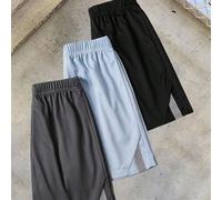 Ensemble de 3 pièces de shorts décontractés pour adolescent avec bande réfléchissante de blocs de couleurs, noir / gris / bleu, pour le sport et la maison 14Y,13Y,16Y,15YBlocs de couleur,Géométrique,U