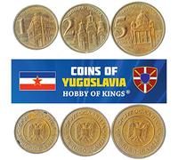 Ensemble de 3 pièces de Yougoslavie. 1, 2, 5 Dinara. 2000-2002