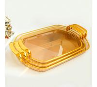Ensemble de 3 pièces en acrylique pour plateau de fruits, coupe à bonbons, plateau décoratif, assiettes de service ovales pour amuse-gueules, bol à collations, contenant pour noix et fruits, pour fête