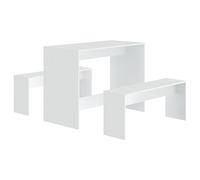 Ensemble de 3 pièces. Ensemble de salle à manger en bois - blanc, moderne et durable, idéal pour les petits appartements et les familles, solution de repas élégante pour chaque maison