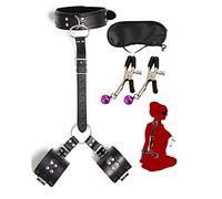 Ensemble de 3 pièces Party Game accessoires élégant collier en cuir noir avec bracelet accessoires pour les petits jeux pour les hommes et les femmes, les rendez - vous et les dîners de gala