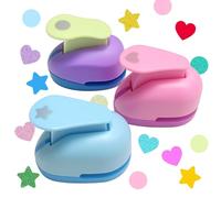 Ensemble de 3 Pièces Perforatrice Scrapbooking Perforatrice Coeur Perforeuse Rond Poinçon en Étoile pour Scrapbooking DIY Décoration Peinture Marque-Page Cartes de Voeux Album Crafts