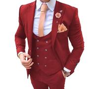 Ensemble de 3 pièces pour homme avec boutons - Blazer - Coupe ajustée - Pour mariage, Couleur 6, 4XL