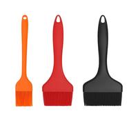 Ensemble de 3 Pinceaux de Cuisine en Silicone - Large pinceau silicone alimentaire, résistant à la chaleur, sans BPA, lavable au lave-vaisselle - Pour grillades, pâtisserie, cuisson et BBQ