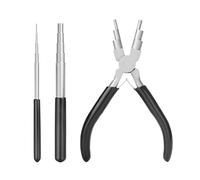 Ensemble de 3 pinces à bec rond en acier au carbone - Outils for le bouclage de fil et la fabrication