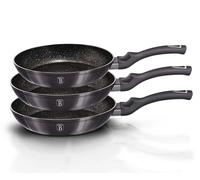 ENSEMBLE DE 3 POÊLES À FRIRE EN GRANIT BERLINGER HAUS BH-6903 CARBON PRO
