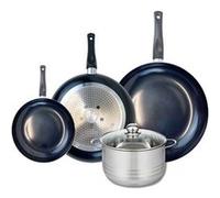 ELO 9746850 Batterie de cuisine 4 pièces, Ensemble de 3 Poêles de cuisson 20, 28 et 32 cm et 1 faitout 20 cm Elo Prima Brillant, inox, induction