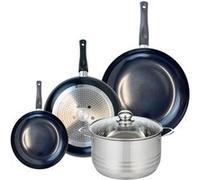 Ensemble de 3 Poêles de cuisson 20, 28 et 32 cm et 1 faitout 24 cm Elo Prima Brillant