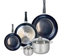Ensemble de 3 Poêles de cuisson 20, 28 et 32 cm et 2 faitouts 12 et 20 cm Elo Prima Brillant