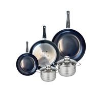 Ensemble de 3 Poêles de cuisson 20, 28 et 32 cm et 2 faitouts 14 et 16 cm Prima Brillant Elo