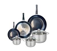 Ensemble de 3 Poêles de cuisson 20, 28 et 32 cm et 3 faitouts 12, 14 et 20 cm Prima Brillant Elo
