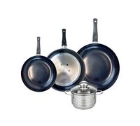 Ensemble de 3 Poêles de cuisson 24, 28 et 32 cm et 1 faitout 16 cm Prima Brillant Elo