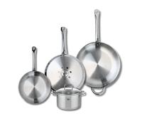 Ensemble de 3 Poêles de cuisson 24, 28 et 32 cm et 1 faitout 16 cm Elo Profi Citrin Elo