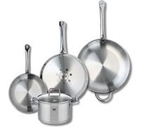 Ensemble de 3 Poêles de cuisson 24, 28 et 32 cm et 1 faitout 20 cm Elo Profi Citrin Gris
