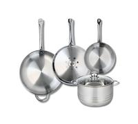 Ensemble de 3 Poêles de cuisson 24, 28 et 32 cm et 1 faitout 24 cm Profi Brillant Elo