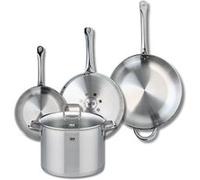Ensemble de 3 Poêles de cuisson 24, 28 et 32 cm et 1 faitout 26 cm Elo Profi Citrin