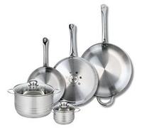 Ensemble de 3 Poêles de cuisson 24, 28 et 32 cm et 2 faitouts 12 et 20 cm Profi Brillant Elo